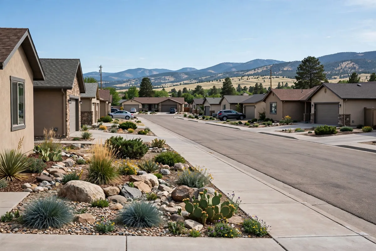 Single-story ranch homes in the Anthem Ranch active-adult community, Broomfield, CO